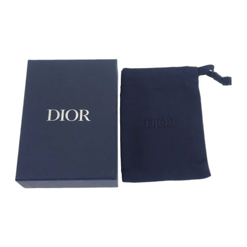 Christian Dior Gravity Zip 2 Flg h00 N Coin Case Calf Black Silver